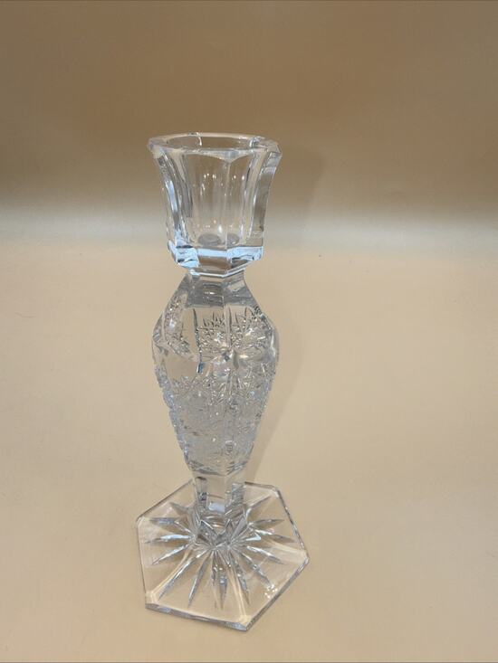 Crystal Clear Other - Crystal Clear Lead Crystal Candlestick Candle Holder Clear Elegant Decor 7.5”